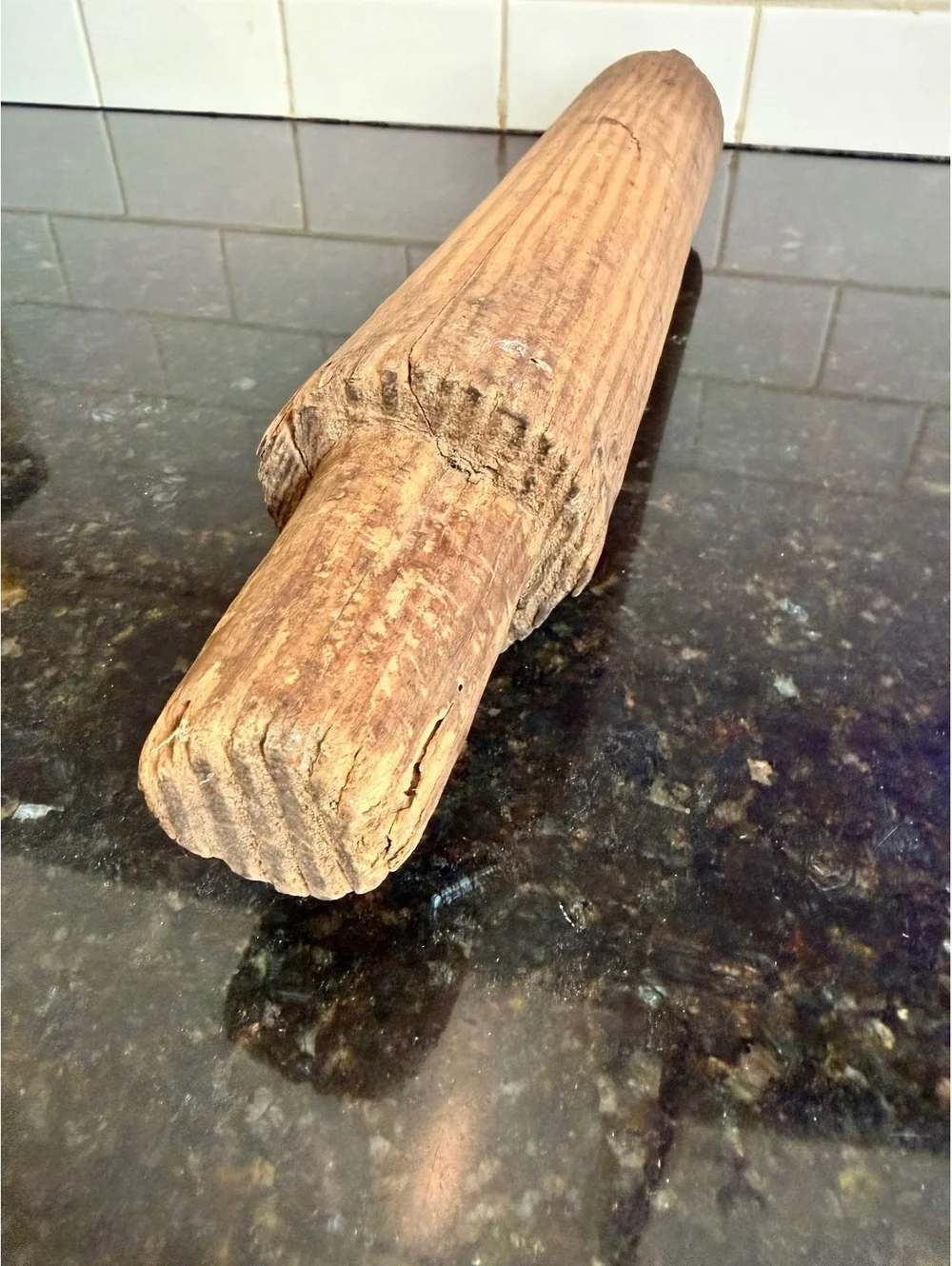 Antique Primitive Wooden Rolling Pin Rustic Farmhouse Treen c. 1880-1920